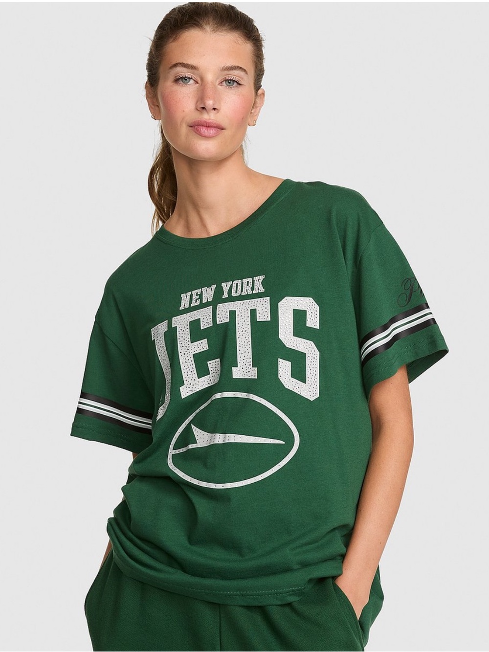 NWT VS New York Jets Stylish & Comfy Campus Cotton Bling Tee! 🏈🎉